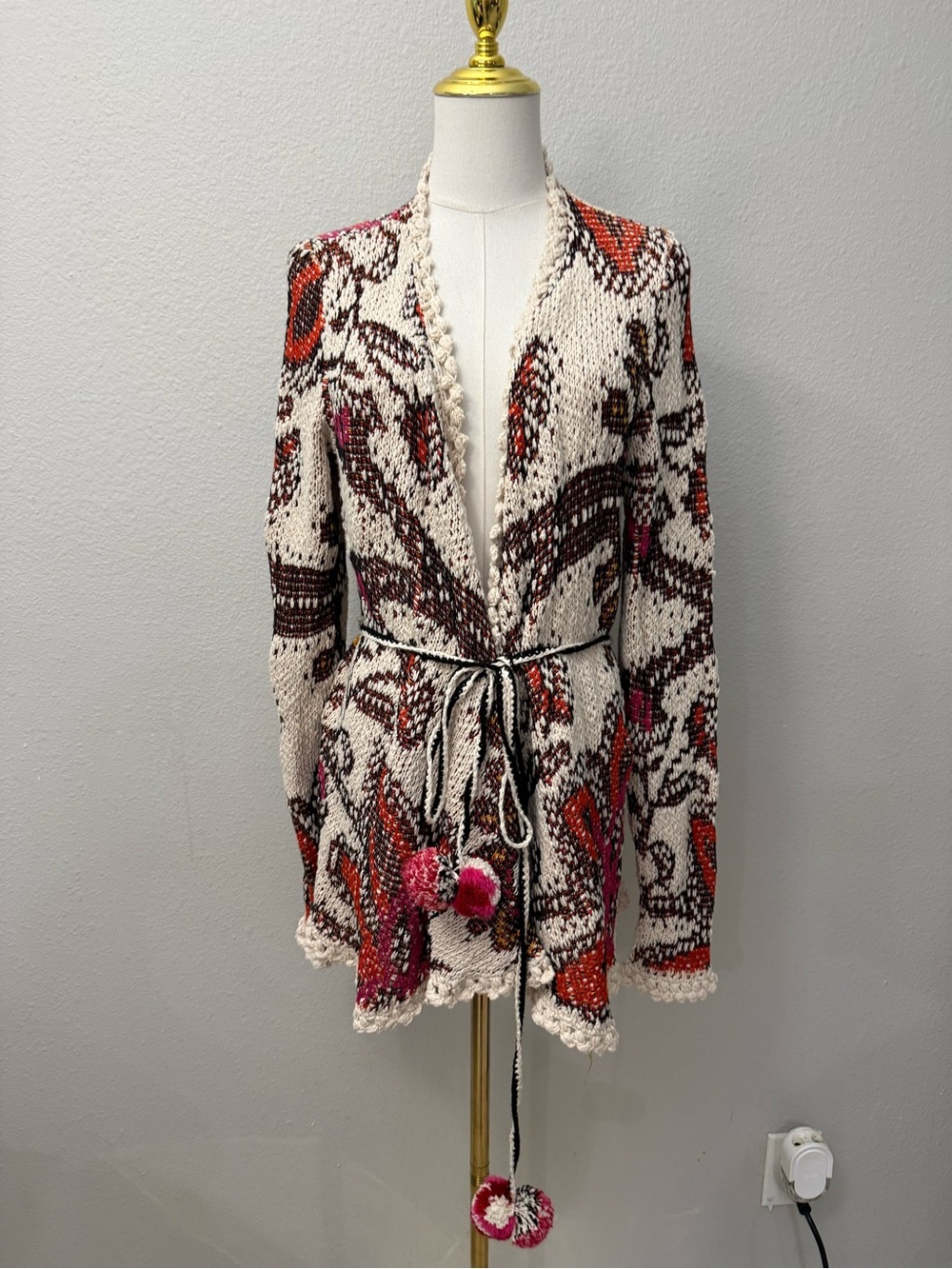 Moth Anthropologie Pleiades knit cardigan Sz L - Picture 2 of 4